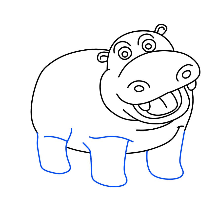 Hướng dẫn vẽ chú hà mã vui nhộn - Bước 9