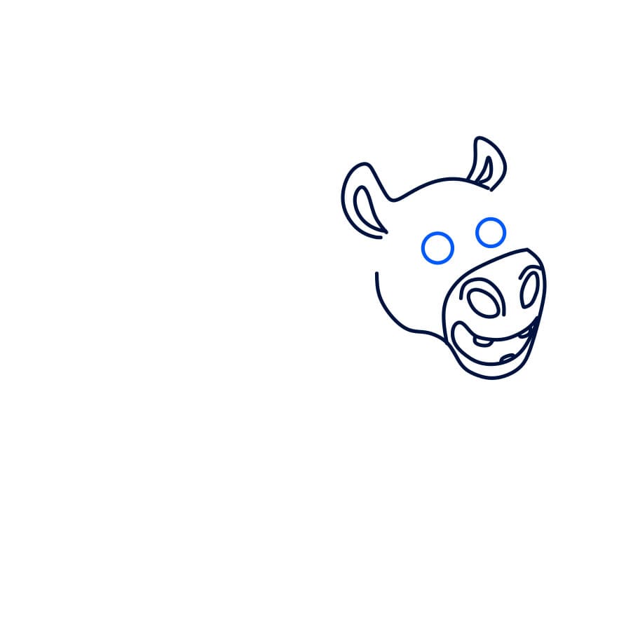 Hướng dẫn vẽ chú hà mã đang làm thợ lặn - Bước 4