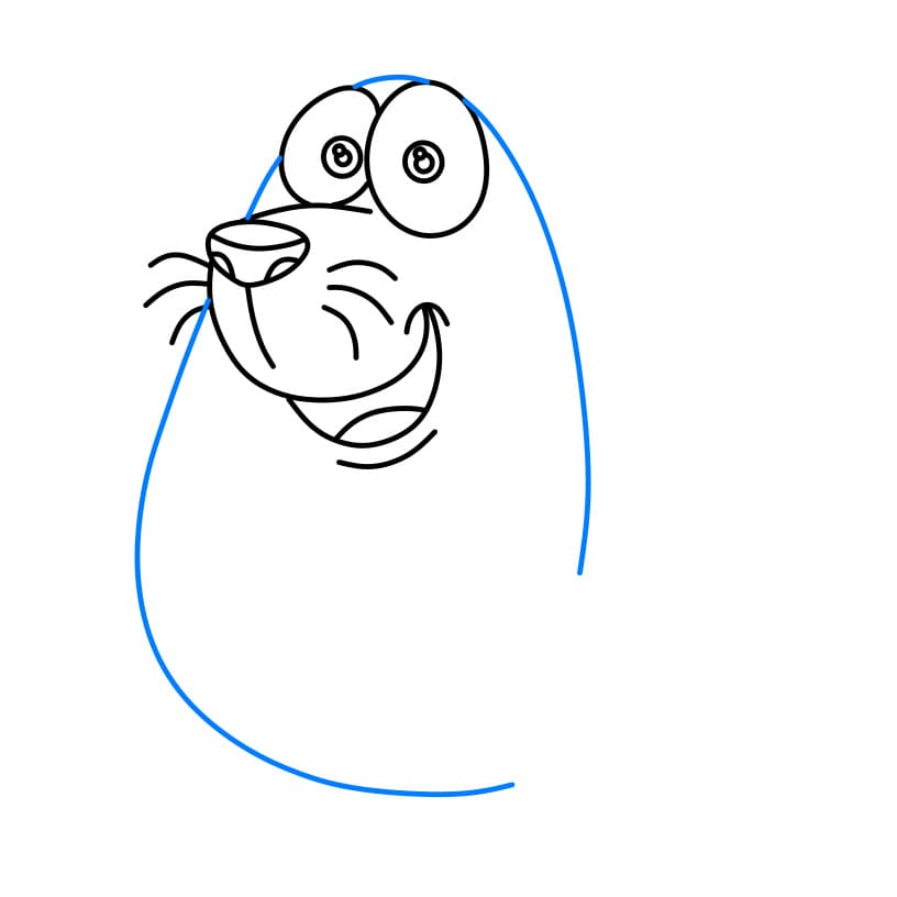 Hướng dẫn vẽ dễ dàng : Hải cẩu - Bước 4