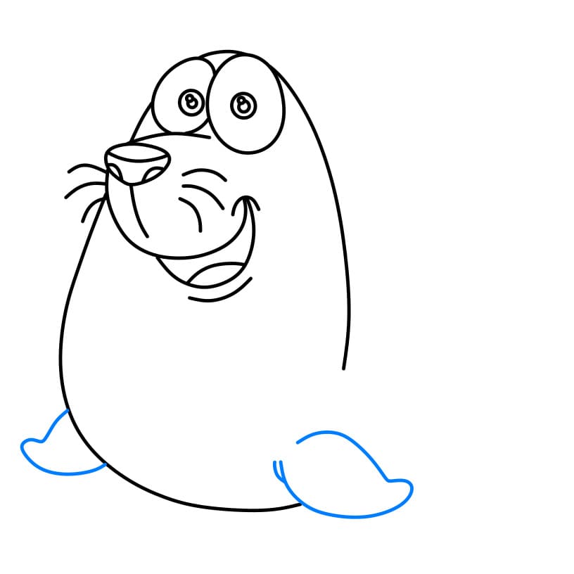 Hướng dẫn vẽ dễ dàng : Hải cẩu - Bước 5