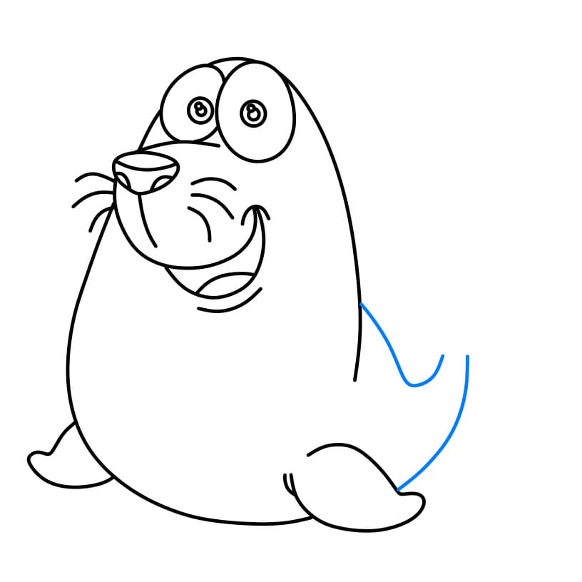 Hướng dẫn vẽ dễ dàng : Hải cẩu - Bước 6