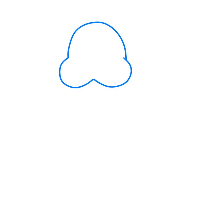 Hướng dẫn cách vẽ hải cẩu đang vui vẻ - Bước 1