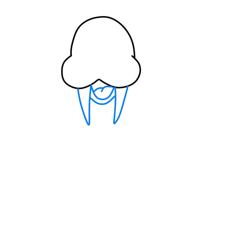 Hướng dẫn cách vẽ hải cẩu đang vui vẻ - Bước 2