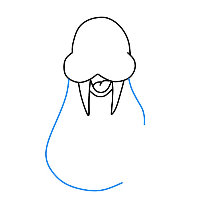 Hướng dẫn cách vẽ hải cẩu đang vui vẻ - Bước 3