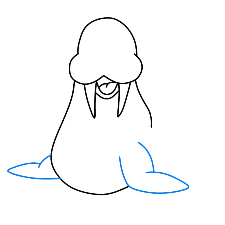 Hướng dẫn cách vẽ hải cẩu đang vui vẻ - Bước 4