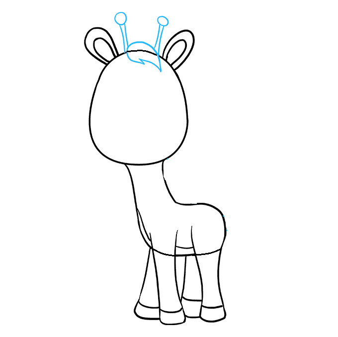Hướng dẫn cách vẽ hươu cao cổ siêu đơn giản và trông thật ngộ nghĩnh cho bé - Bước 5
