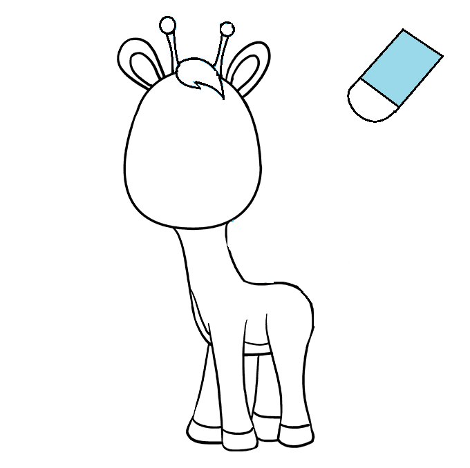 Hướng dẫn cách vẽ hươu cao cổ siêu đơn giản và trông thật ngộ nghĩnh cho bé - Bước 6