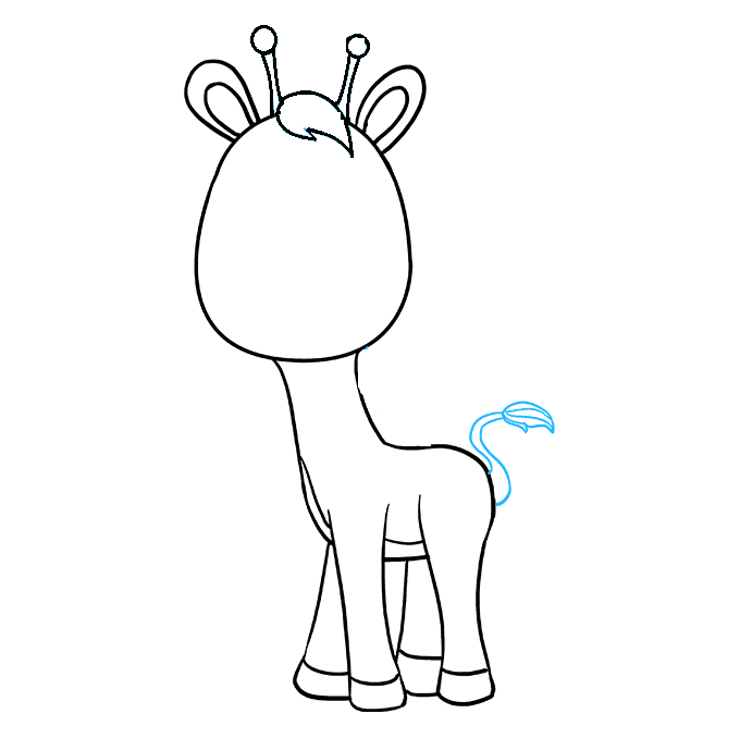 Hướng dẫn cách vẽ hươu cao cổ siêu đơn giản và trông thật ngộ nghĩnh cho bé - Bước 7