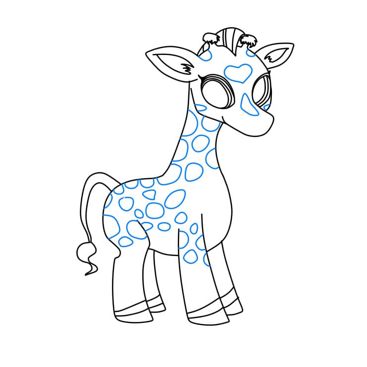 Hướng dẫn vẽ chú hươu cao cổ xinh đẹp - Bước 12