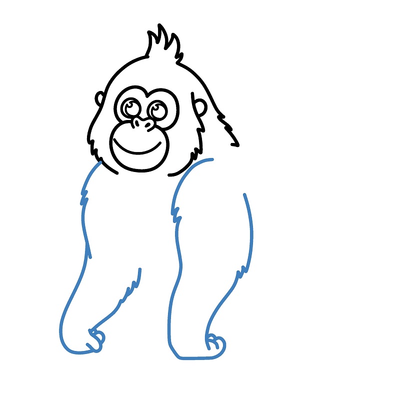 Hướng dẫn vẽ một con khỉ đột đáng yêu. - Bước 5