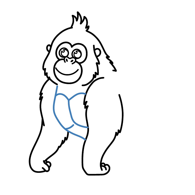 Hướng dẫn vẽ một con khỉ đột đáng yêu. - Bước 6