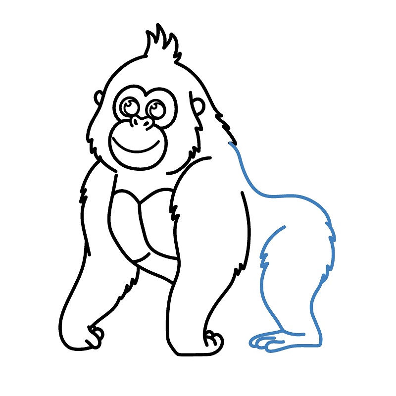 Hướng dẫn vẽ một con khỉ đột đáng yêu. - Bước 7