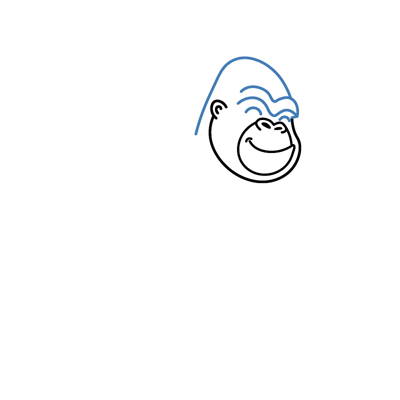 Hướng dẫn vẽ con khỉ đột vui vẻ. - Bước 4