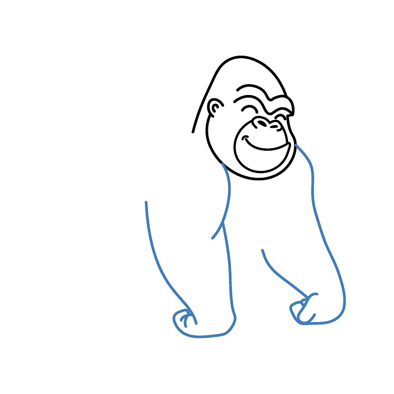 Hướng dẫn vẽ con khỉ đột vui vẻ. - Bước 5