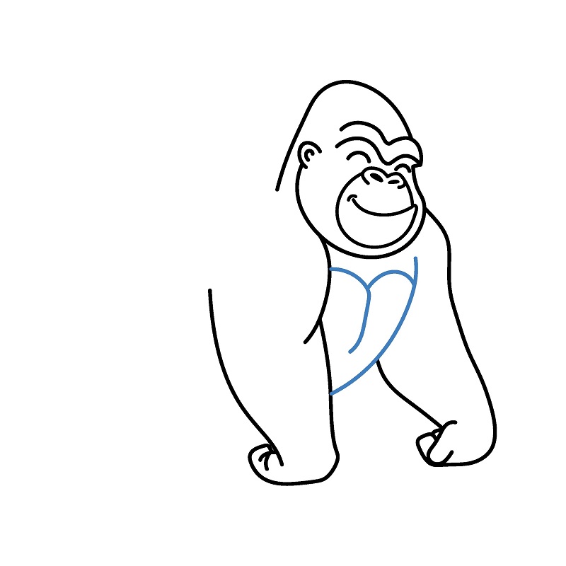 Hướng dẫn vẽ con khỉ đột vui vẻ. - Bước 6