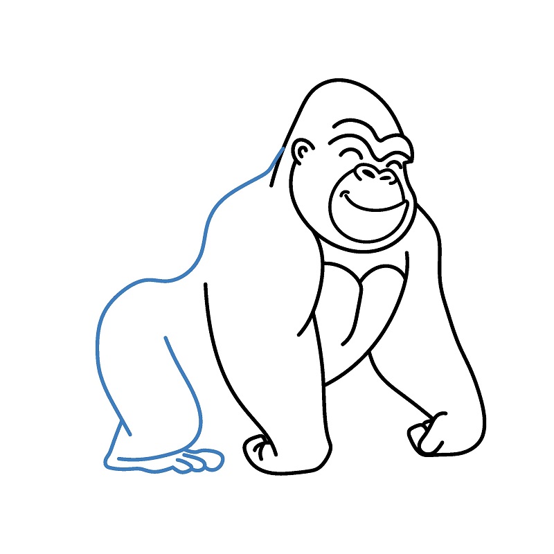 Hướng dẫn vẽ con khỉ đột vui vẻ. - Bước 7