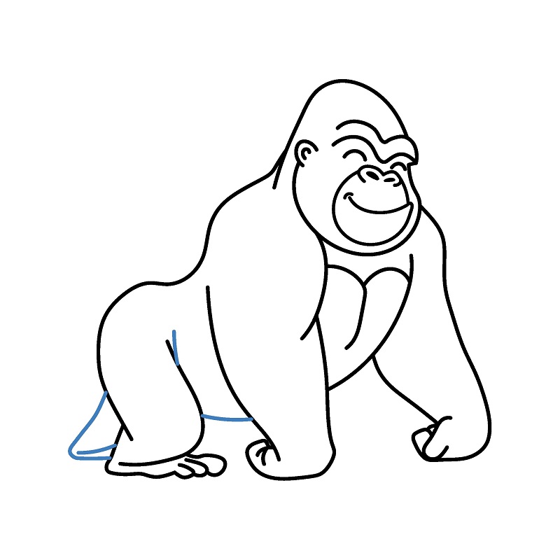 Hướng dẫn vẽ con khỉ đột vui vẻ. - Bước 8