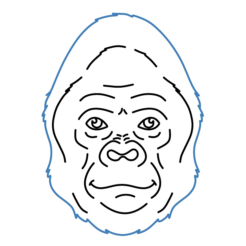 Hướng dẫn vẽ mặt của con khỉ đột. - Bước 6