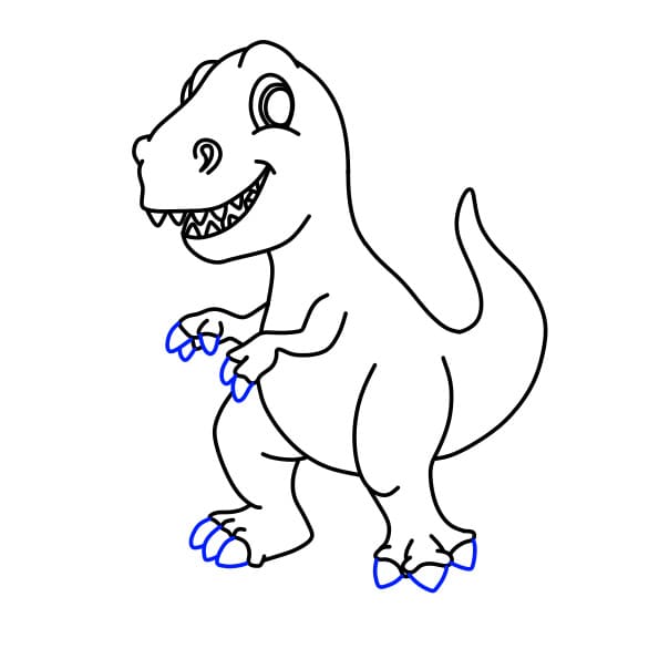 Hướng dẫn vẽ chú khủng long vui tính - Bước 10