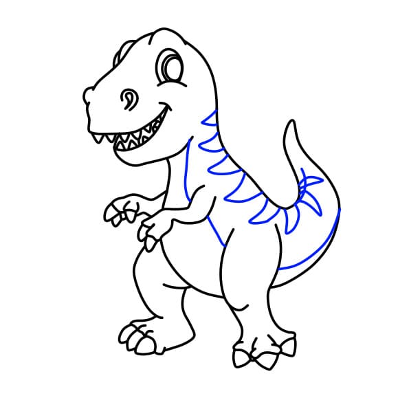 Hướng dẫn vẽ chú khủng long vui tính - Bước 11