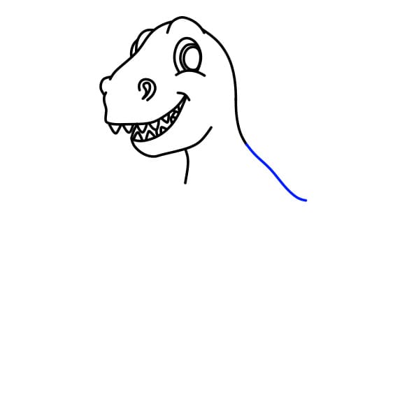 Hướng dẫn vẽ chú khủng long vui tính - Bước 7