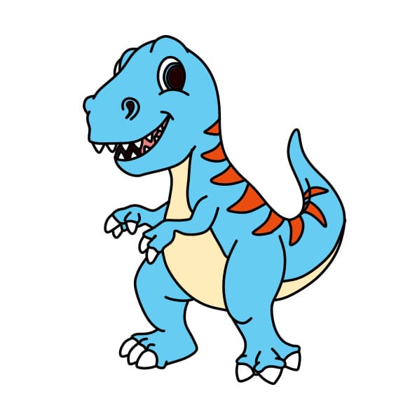 Hướng dẫn vẽ chú khủng long vui tính