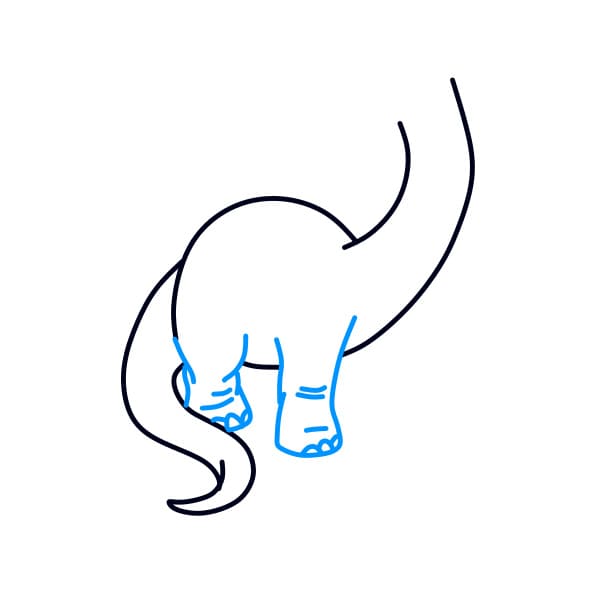 Hưỡng dẫn vẽ chú khủng long cổ dài - Bước 4