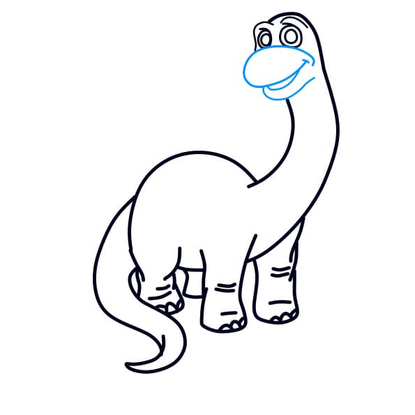 Hưỡng dẫn vẽ chú khủng long cổ dài - Bước 7