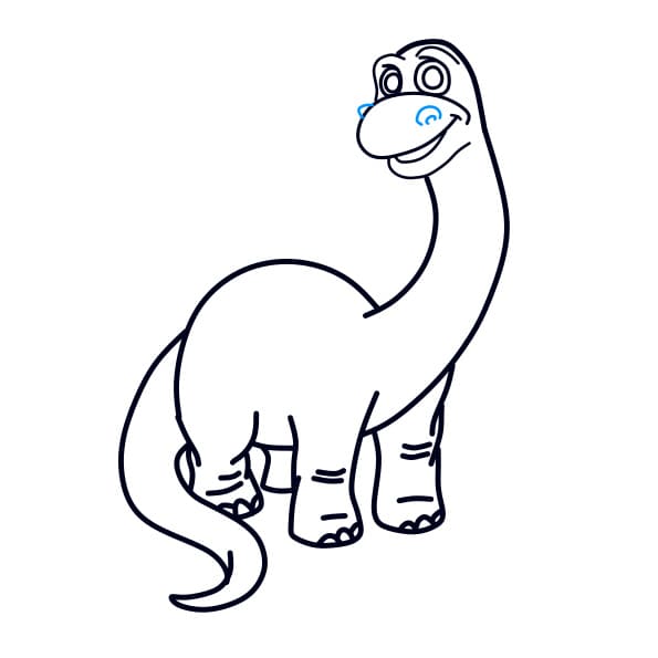 Hưỡng dẫn vẽ chú khủng long cổ dài - Bước 8