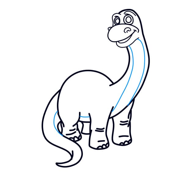 Hưỡng dẫn vẽ chú khủng long cổ dài - Bước 9