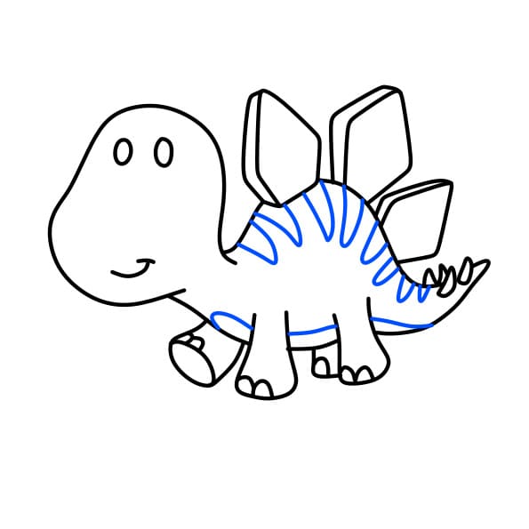 Hướng dẫn vẽ chú khủng long phiến sừng - Bước 10