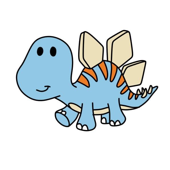 Hướng dẫn vẽ chú khủng long phiến sừng - Bước 11