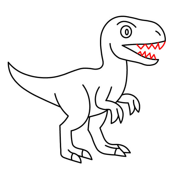Hướng dẫn vẽ Khủng long Velociraptor đơn giản. - Bước 10