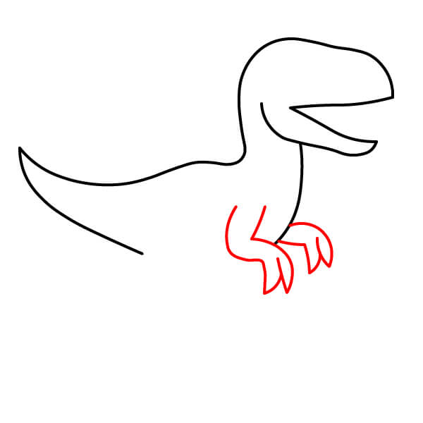 Hướng dẫn vẽ Khủng long Velociraptor đơn giản. - Bước 5