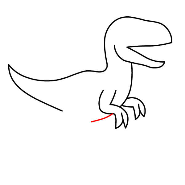Hướng dẫn vẽ Khủng long Velociraptor đơn giản. - Bước 6