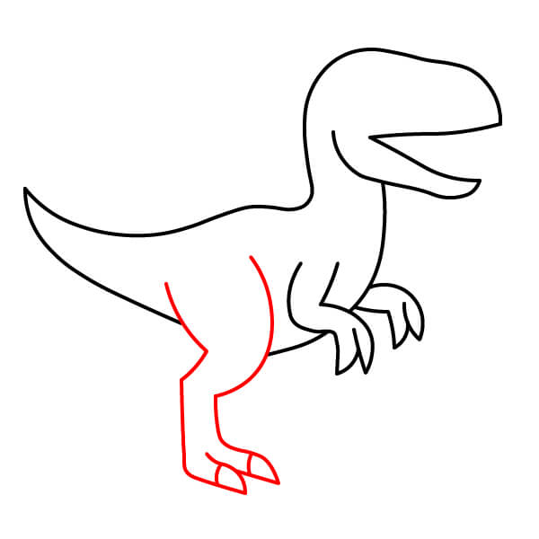Hướng dẫn vẽ Khủng long Velociraptor đơn giản. - Bước 7