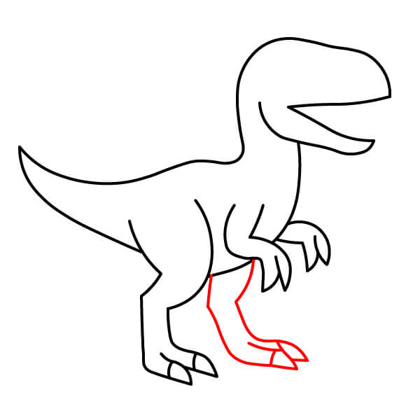 Hướng dẫn vẽ Khủng long Velociraptor đơn giản. - Bước 8