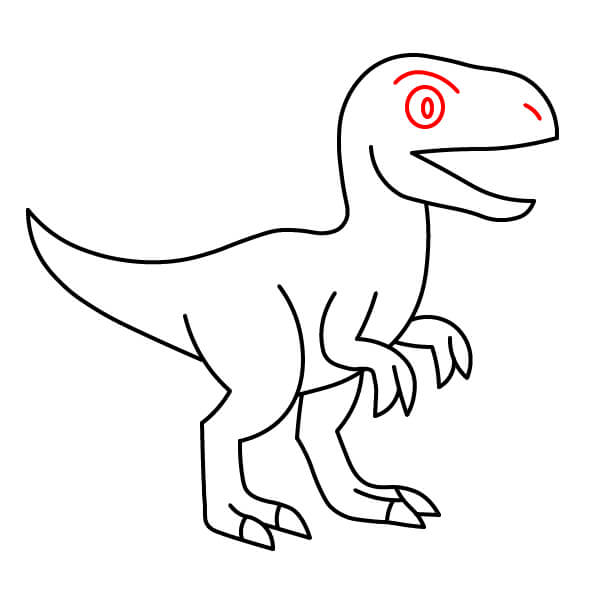 Hướng dẫn vẽ Khủng long Velociraptor đơn giản. - Bước 9