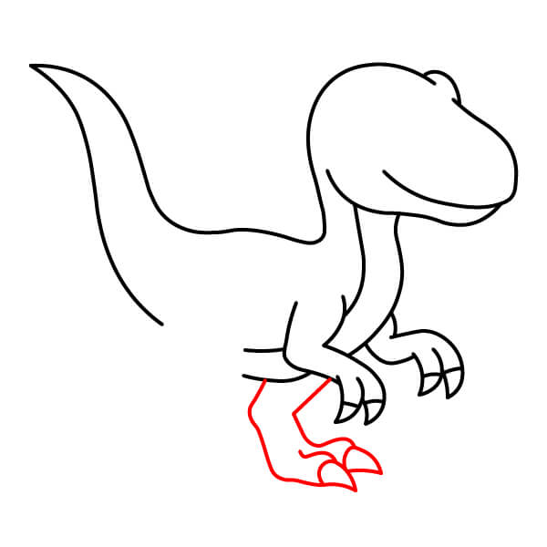 Hướng dẫn vẽ Khủng long Velociraptor đơn giản dành cho trẻ em. - Bước 10