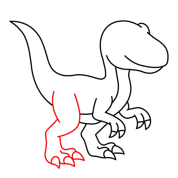 Hướng dẫn vẽ Khủng long Velociraptor đơn giản dành cho trẻ em. - Bước 11
