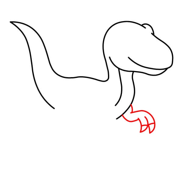 Hướng dẫn vẽ Khủng long Velociraptor đơn giản dành cho trẻ em. - Bước 7