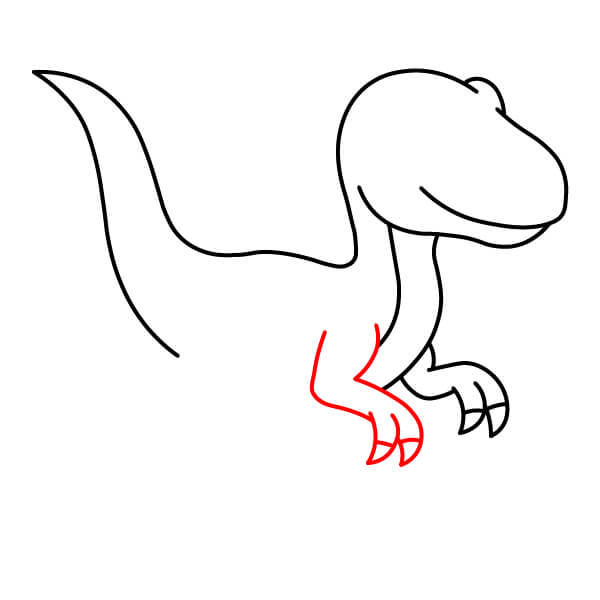 Hướng dẫn vẽ Khủng long Velociraptor đơn giản dành cho trẻ em. - Bước 8