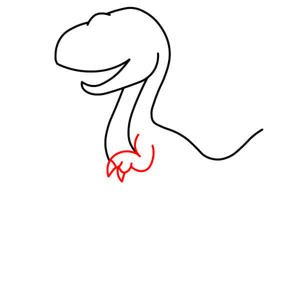 Học vẽ một chú Khủng long Velociraptor dễ thương dành cho trẻ em. - Bước 5