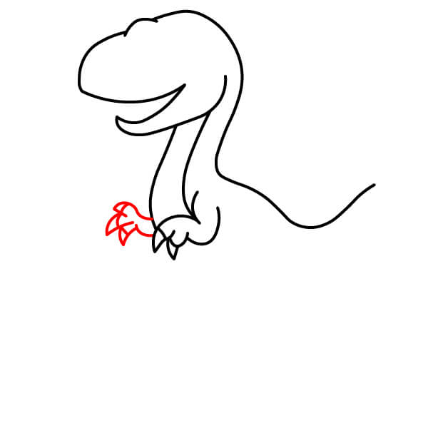 Học vẽ một chú Khủng long Velociraptor dễ thương dành cho trẻ em. - Bước 6