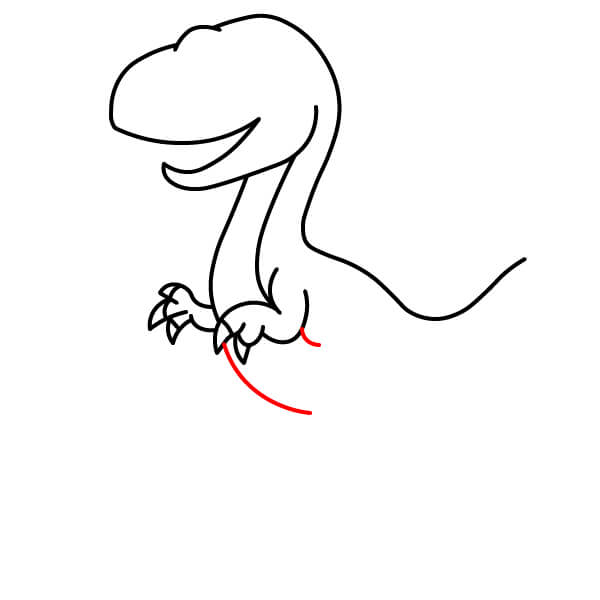 Học vẽ một chú Khủng long Velociraptor dễ thương dành cho trẻ em. - Bước 7