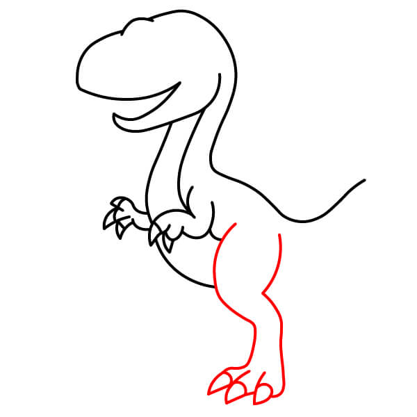 Học vẽ một chú Khủng long Velociraptor dễ thương dành cho trẻ em. - Bước 8