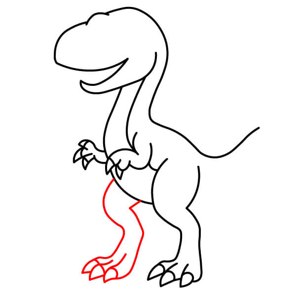 Học vẽ một chú Khủng long Velociraptor dễ thương dành cho trẻ em. - Bước 9