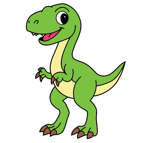 Học vẽ một chú Khủng long Velociraptor dễ thương dành cho trẻ em.