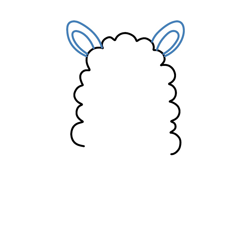 Hướng dẫn vẽ đầu của con lạc đà không bướu. - Bước 2