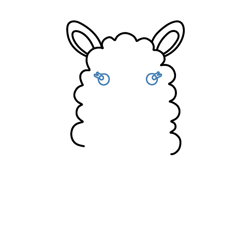 Hướng dẫn vẽ đầu của con lạc đà không bướu. - Bước 3